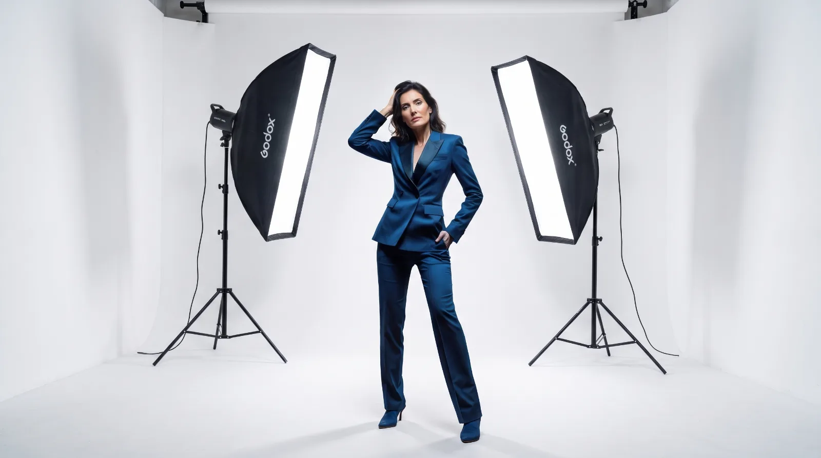 Bettina im Studio, neutraler Hintergrund