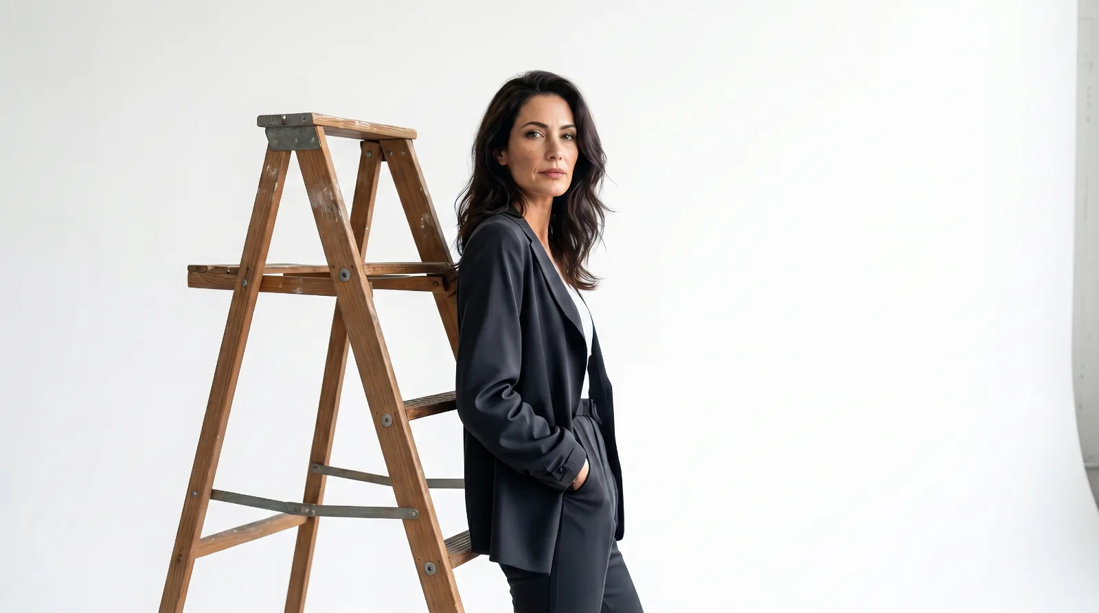 Sandra im Studio, neutraler Hintergrund