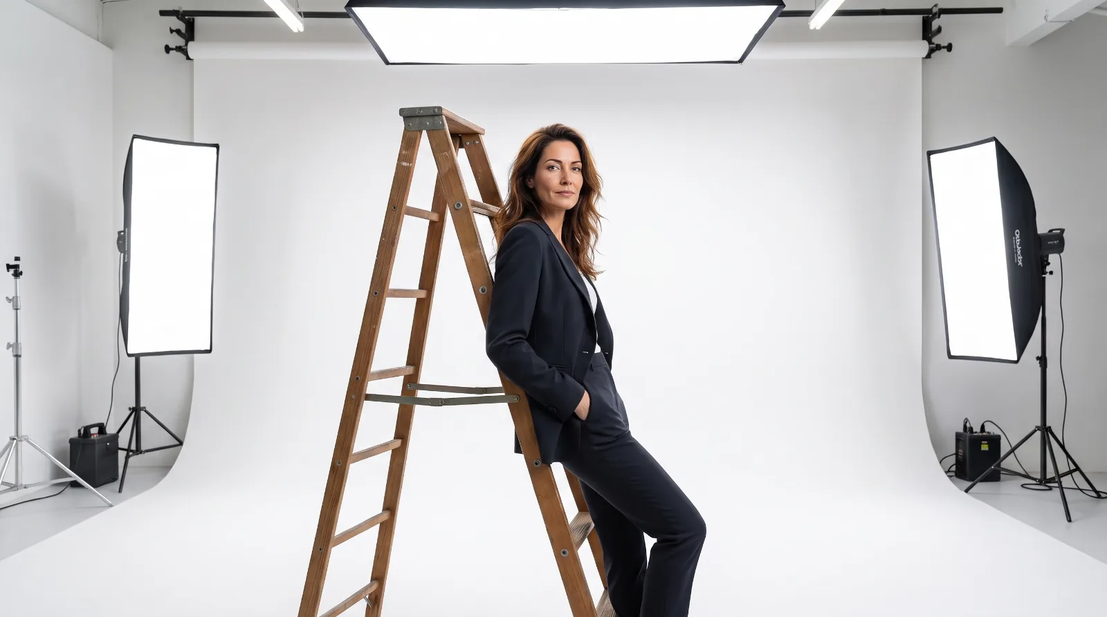 Sandra im Studio, neutraler Hintergrund